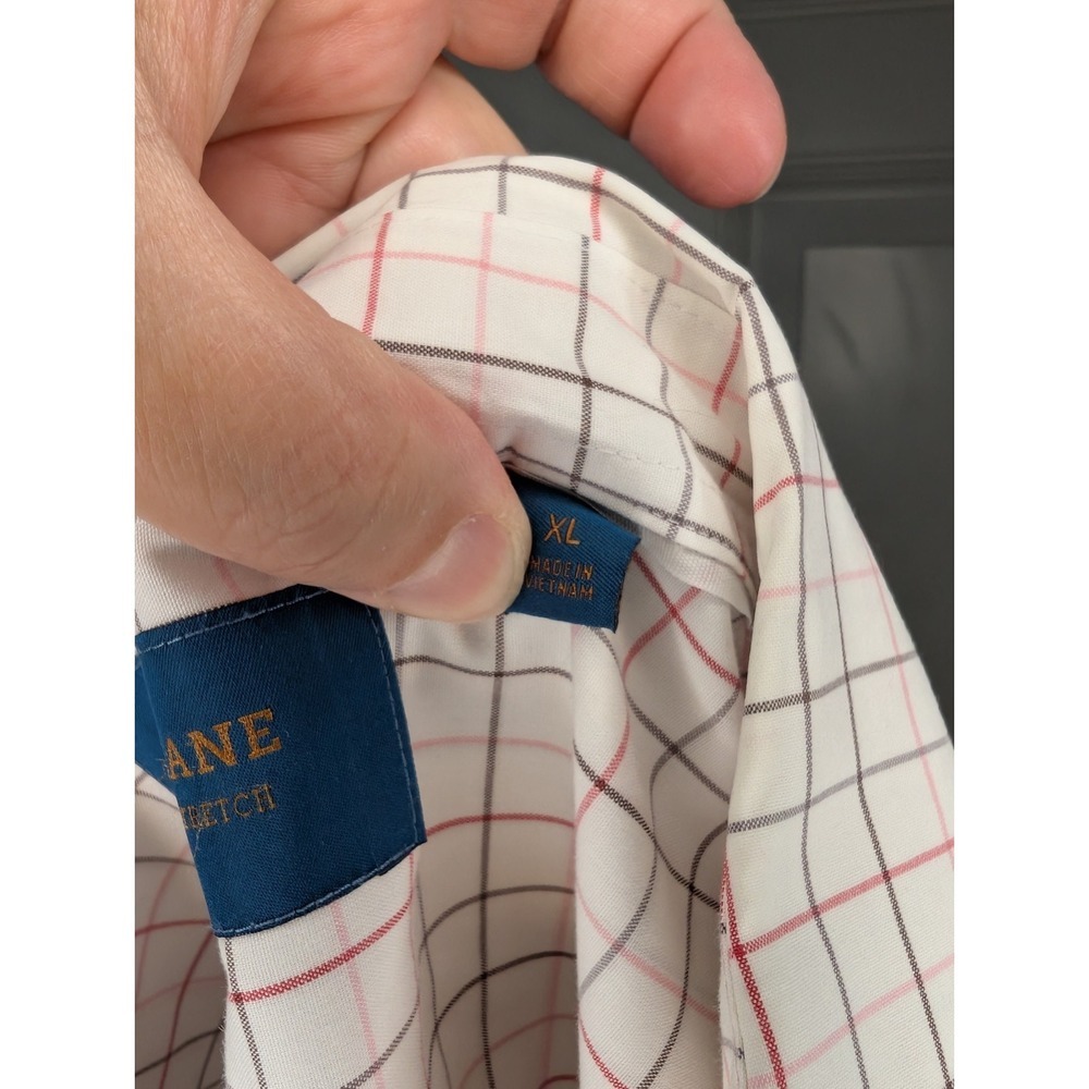 Fairlane Men's XL Window Pane Pattern Long Sleeve Collared Button Shirt EUC - Picture 6 of 9